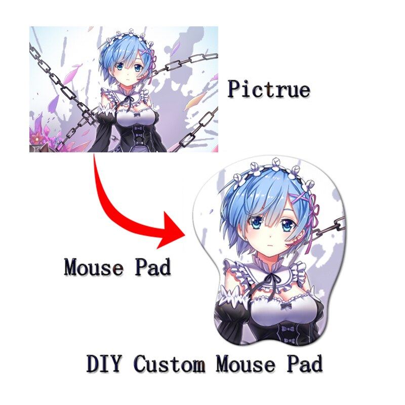 Custom 3D Boobs Anime Mouse Pad With Silicone Wrist Support 26x22cm (10.5 x 9 inch ) - The Mouse Pads Ninja