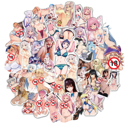 200 pcs Sexy Anime stickers | 200Pcs - Anime hot Stickers | Anime kawai Stickers | for Laptop ,Mobile, Luggage ,Car Sticker.