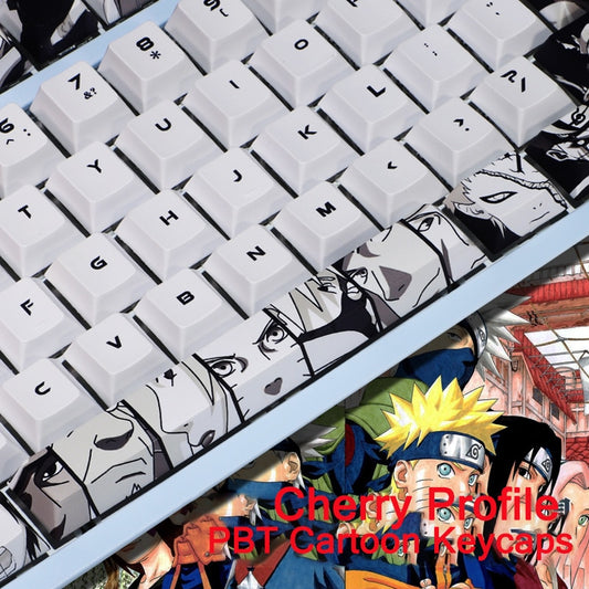 Naruto Keycaps - Mechanical Keyboard PBT Keycaps 104 Keys -  Japanese Cartoon Cherry Profile Height Sublimation.