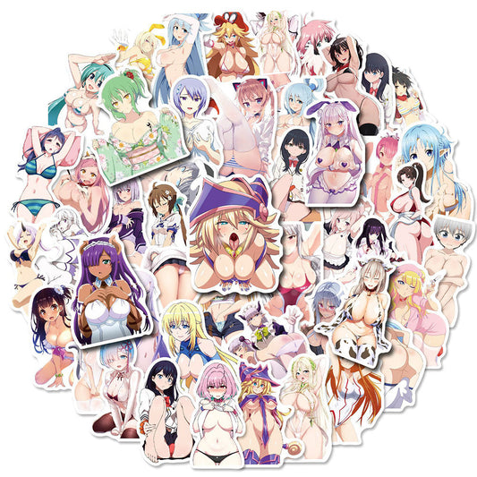 200pcs kawai anime lewd Decal Stickers | Hot girl Waifu stickers Decal Stickers | For  suitcase laptop Car Truck Waterproof Car stickers