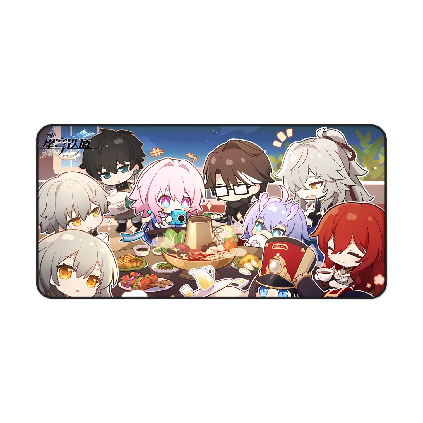 Honkai Star Rail Chibi Cast Desk Mat - XXL Gaming Mousepad - Nonslip Card Playmat