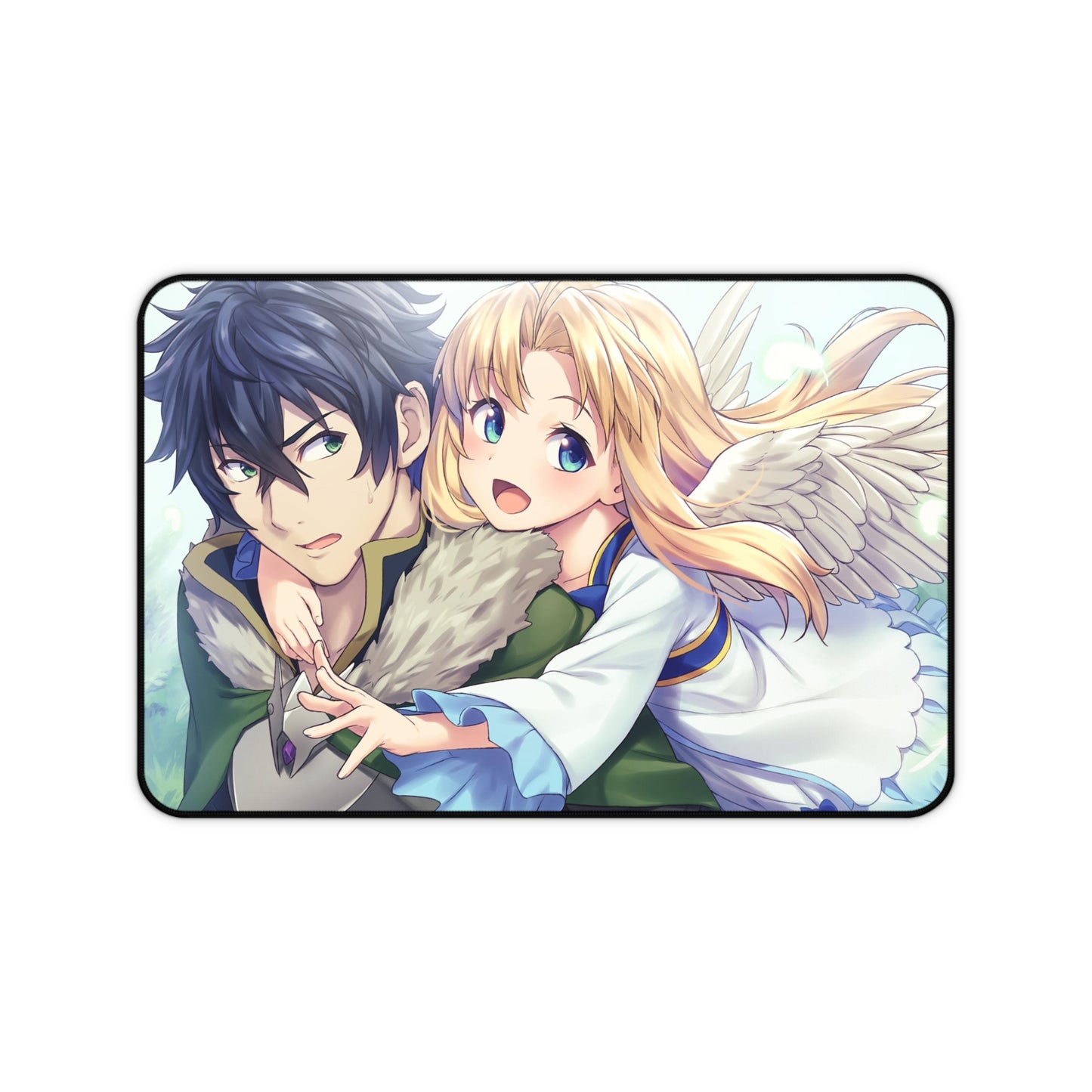 The Rising of the Shield Hero Desk Mat - Naofumi Iwatani and Firo Anime Mousepad - Non Slip Manga Playmat