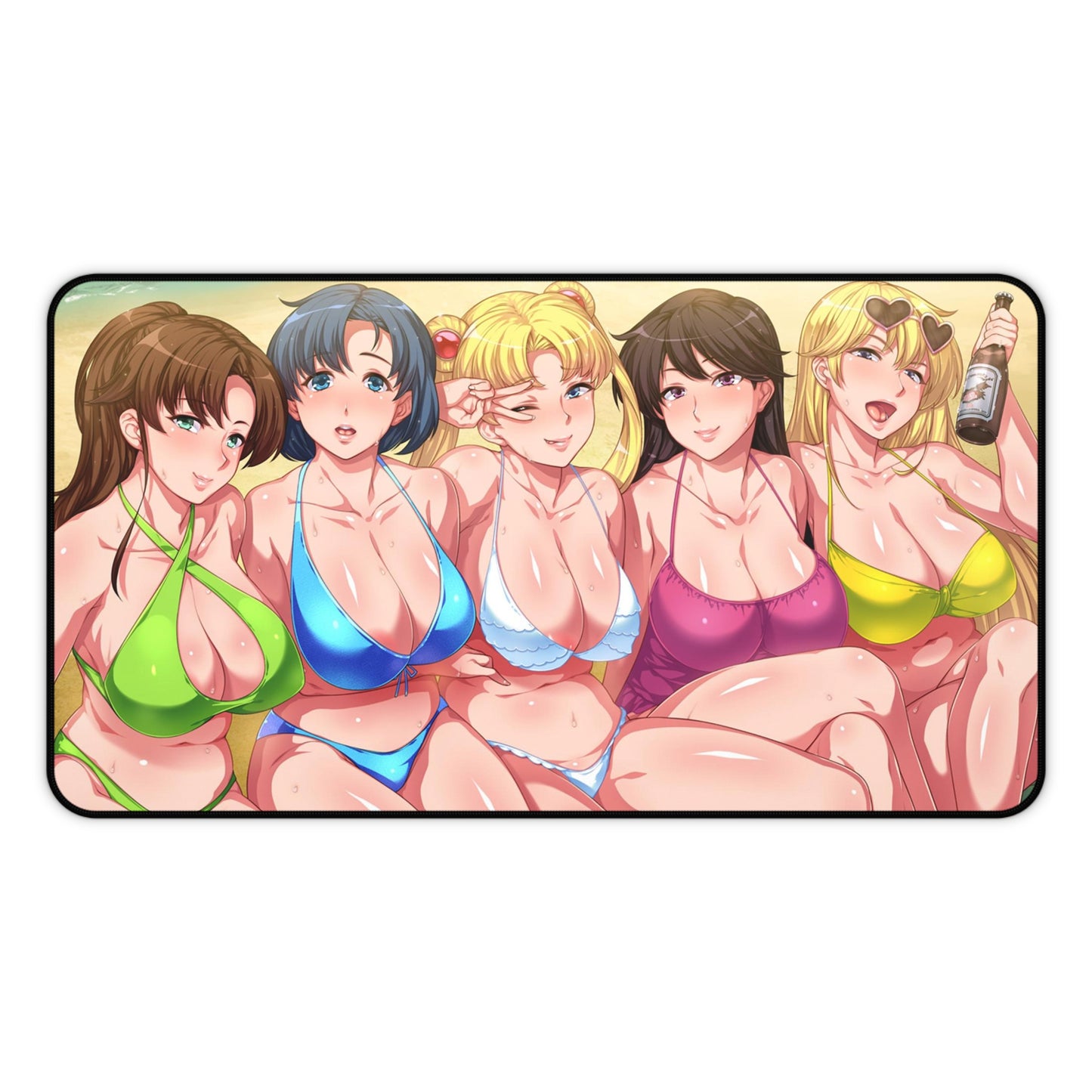 Sailor Moon Desk Mat - Ecchi Bikini Waifus Anime Mousepad - Non Slip Sexy Manga Playmat