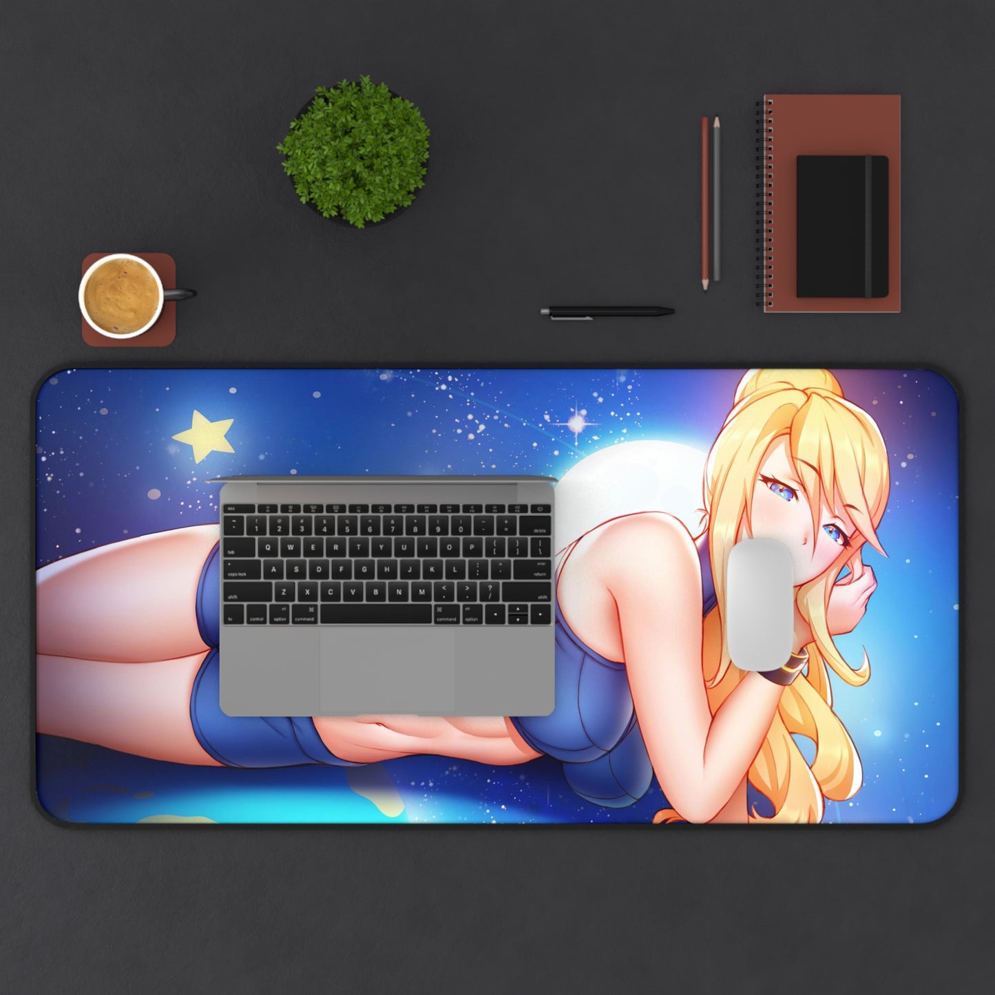 Sexy Waifu Samus Mousepad - Large Super Metroid Ecchi Desk Mat - XL Gaming Mouse Pad - Card Playmat