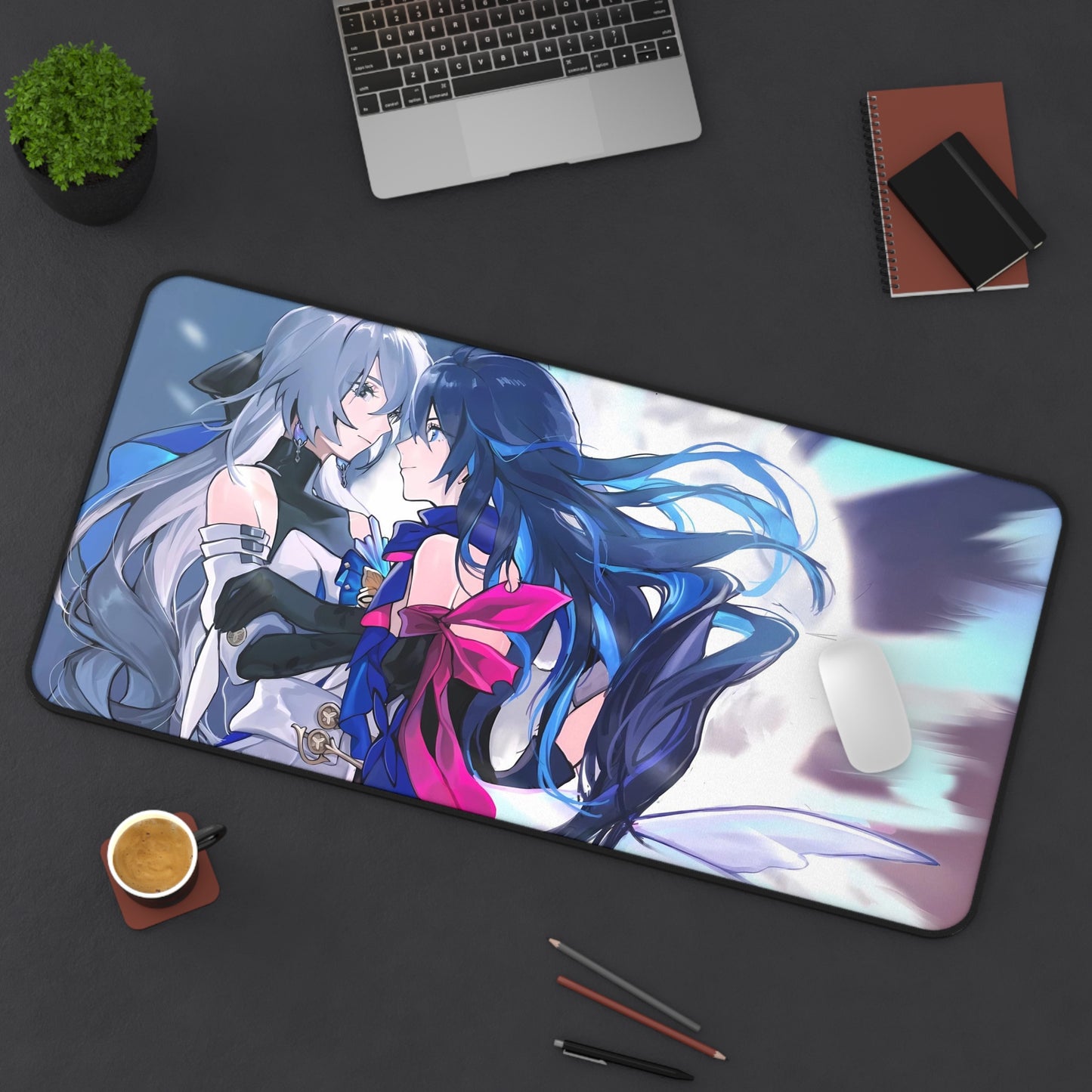 Bronya Rand and Seele Honkai Star Rail Desk Mat - XXL Gaming Mousepad - Nonslip Card Playmat