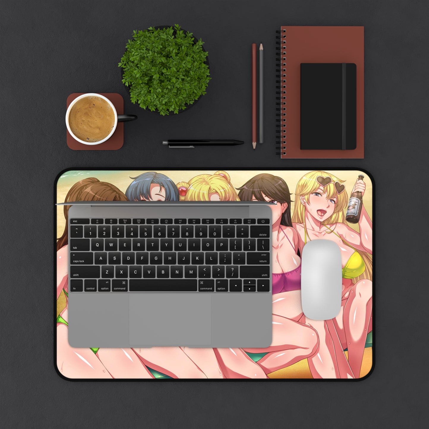 Sailor Moon Desk Mat - Ecchi Bikini Waifus Anime Mousepad - Non Slip Sexy Manga Playmat