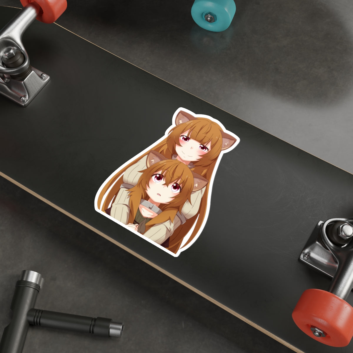 The Rising of the Shield Hero Waterproof Sticker - Raphtalia and Chibi Raphtalia Anime Vinyl Decal - Car Bumper Sticker - Laptop Sticker