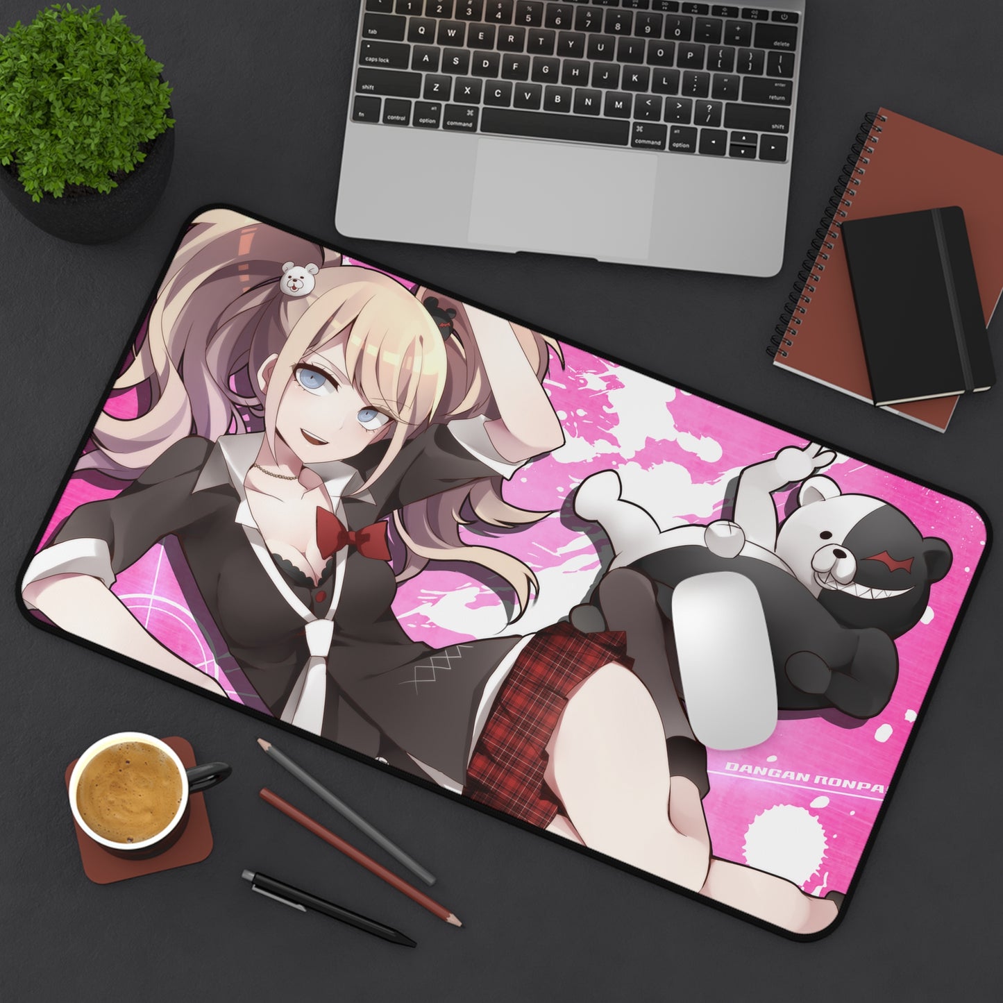 Danganronpa Mousepad - Junko Enoshima And Monokuma Desk Mat - Gaming Playmat