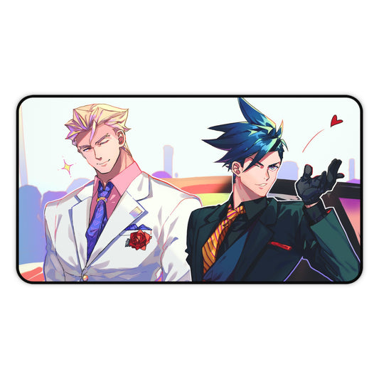 Promare Desk Mat - Kray and Galo Husbandos Anime Mousepad - Non Slip Manga Playmat