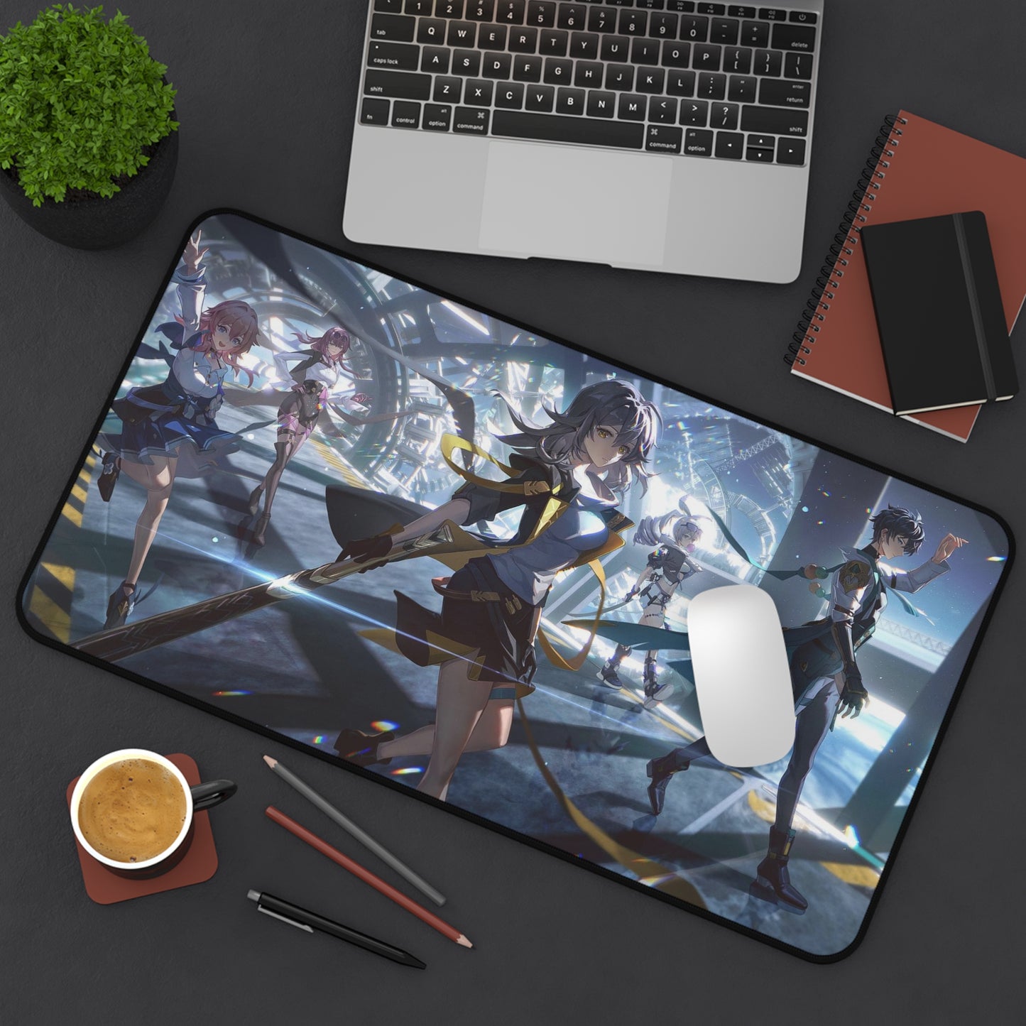 March 7Th Trailblazer Danheng Silver Wolf Honkai Star Rail Desk Mat - XXL Gaming Mousepad - Nonslip Card Playmat