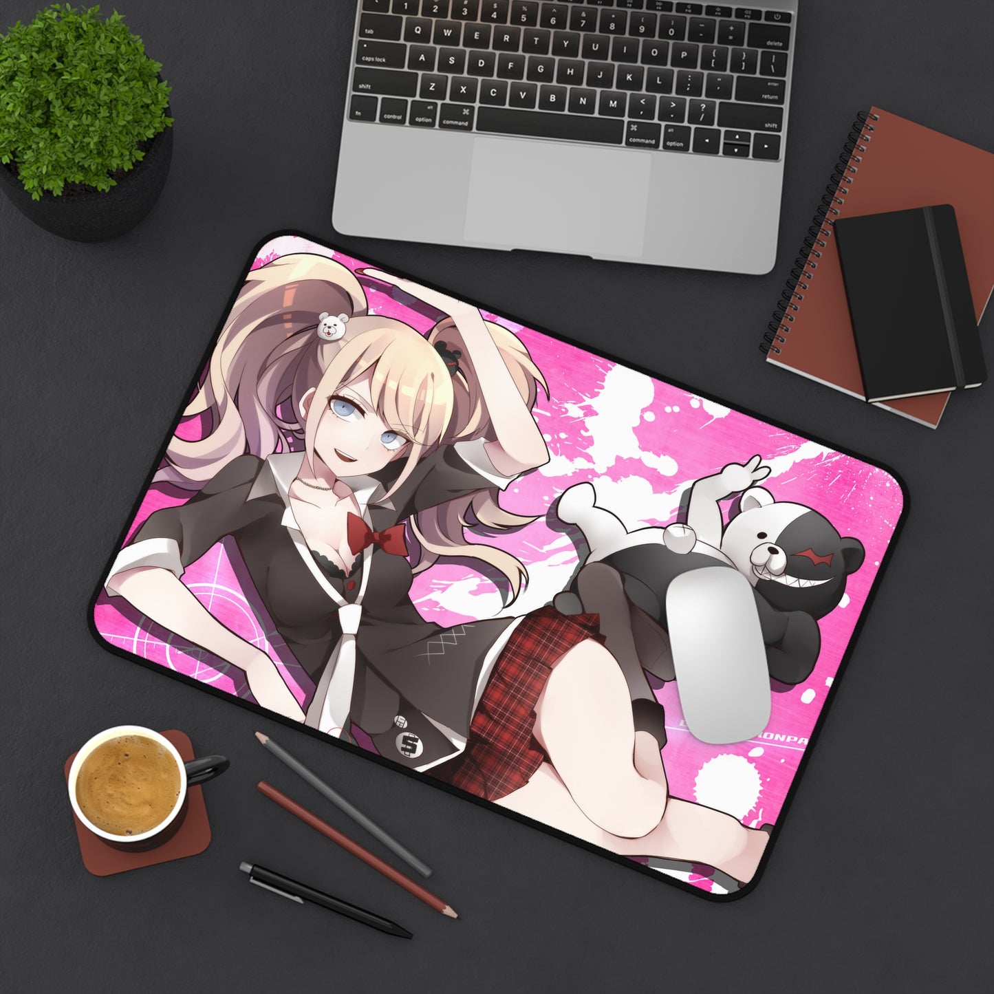 Danganronpa Mousepad - Junko Enoshima And Monokuma Desk Mat - Gaming Playmat