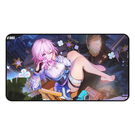 March 7Th Honkai Star Rail Quote Desk Mat - XXL Gaming Mousepad - Nonslip Card Playmat