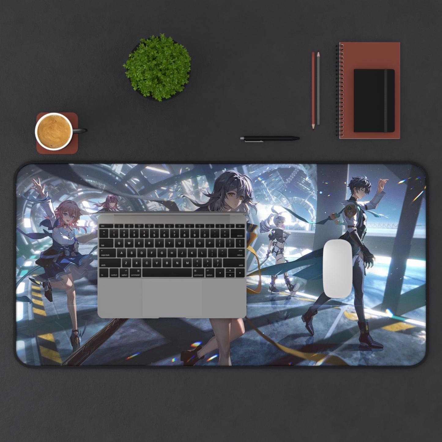 March 7Th Trailblazer Danheng Silver Wolf Honkai Star Rail Desk Mat - XXL Gaming Mousepad - Nonslip Card Playmat