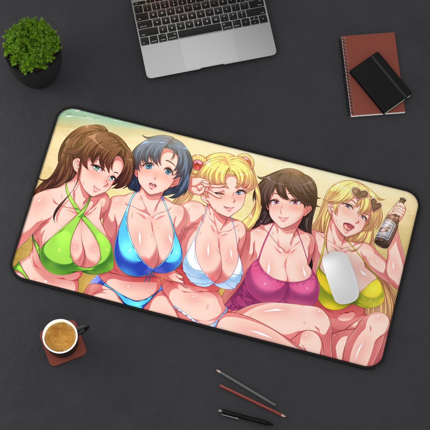 Sailor Moon Desk Mat - Ecchi Bikini Waifus Anime Mousepad - Non Slip Sexy Manga Playmat