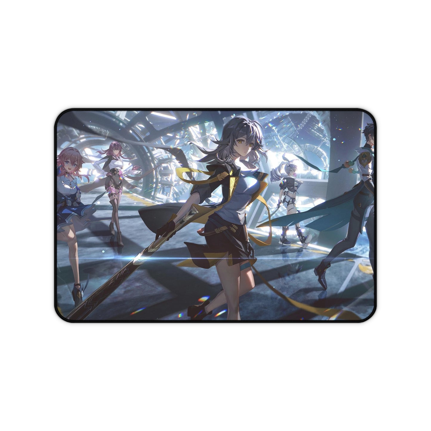 March 7Th Trailblazer Danheng Silver Wolf Honkai Star Rail Desk Mat - XXL Gaming Mousepad - Nonslip Card Playmat