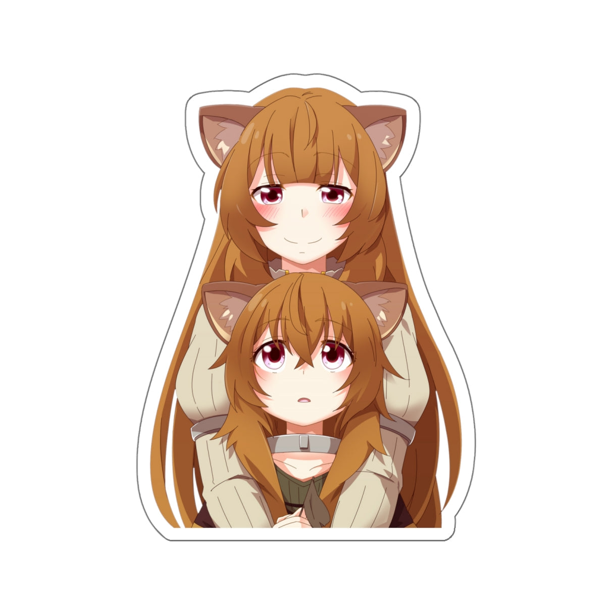 The Rising of the Shield Hero Waterproof Sticker - Raphtalia and Chibi Raphtalia Anime Vinyl Decal - Car Bumper Sticker - Laptop Sticker