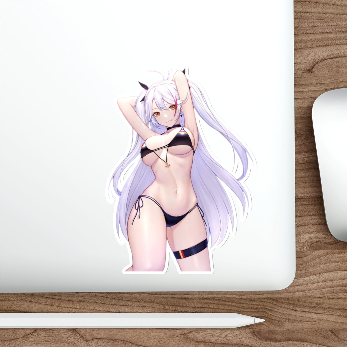 Azur Lane Waterproof Sticker - Sexy Bikini Prinz Eugen Gaming Vinyl Decal - Anime Waifu Car Decal - Laptop Sticker