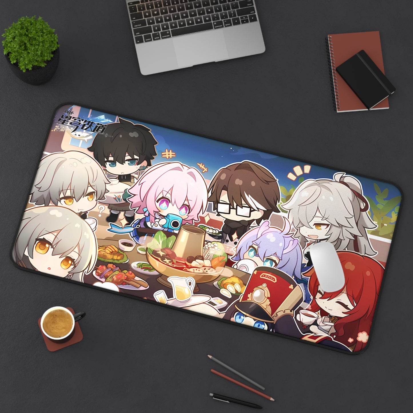 Honkai Star Rail Chibi Cast Desk Mat - XXL Gaming Mousepad - Nonslip Card Playmat