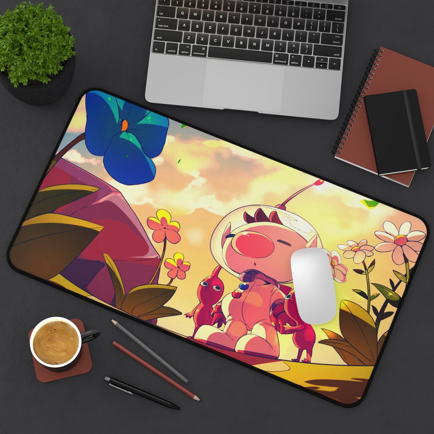 Olimar and Red Pikmin Desk Mat - XXL Gaming Mousepad - Non Slip Gamer Playmat