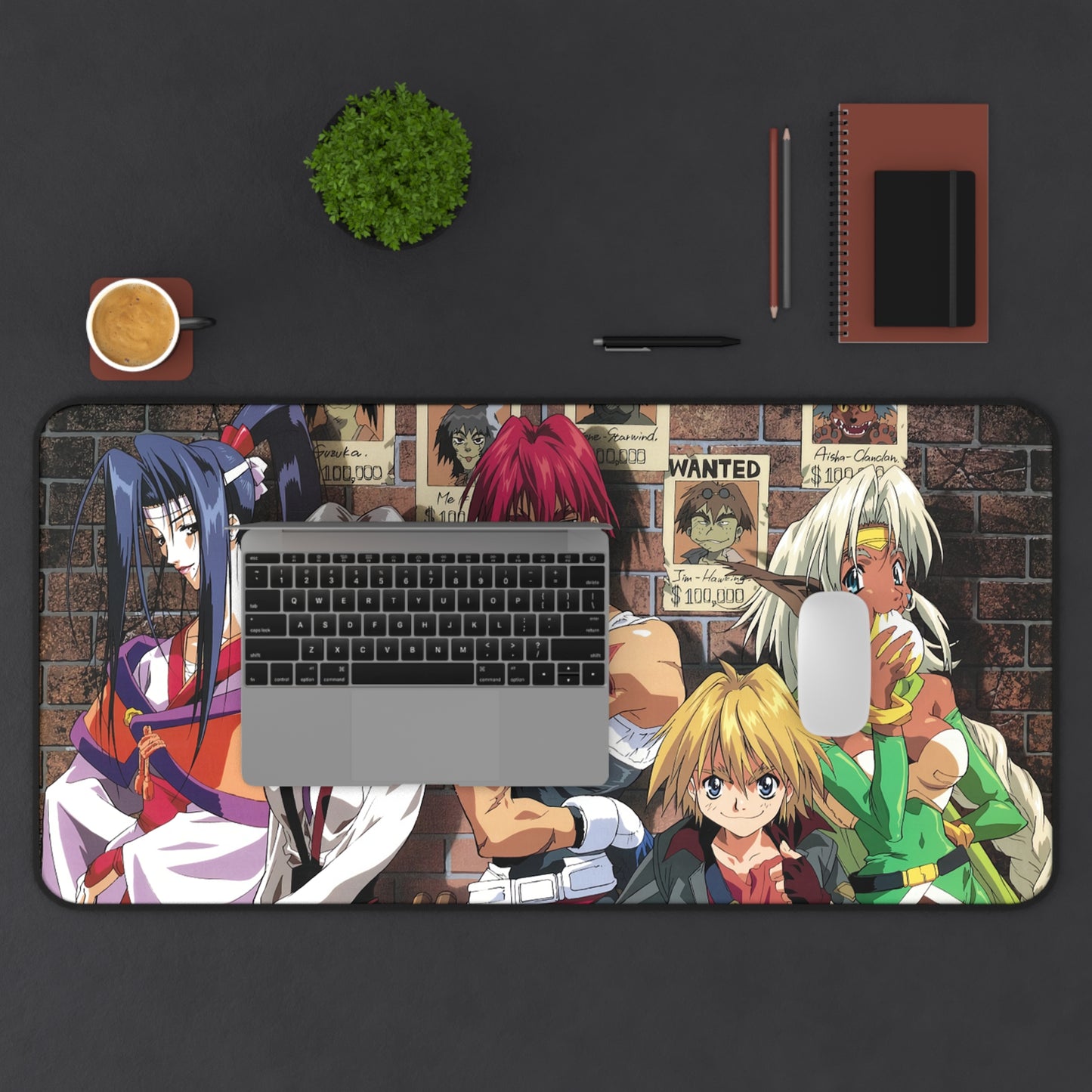 Outlaw Star Desk Mat - All Characters Anime Mousepad - Non Slip Manga Playmat