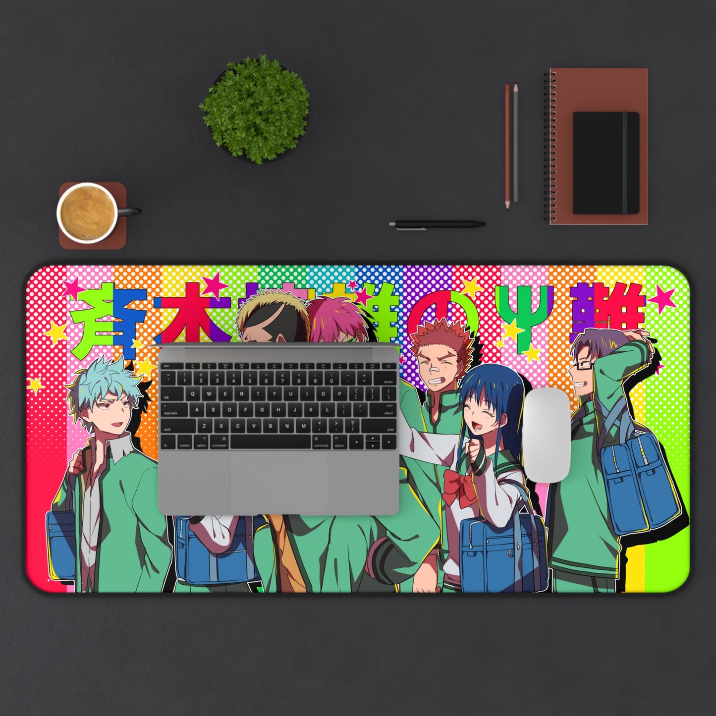 The Disastrous Life of Saiki K Desk Mat - All Characters Anime Mousepad - Non Slip Manga Playmat