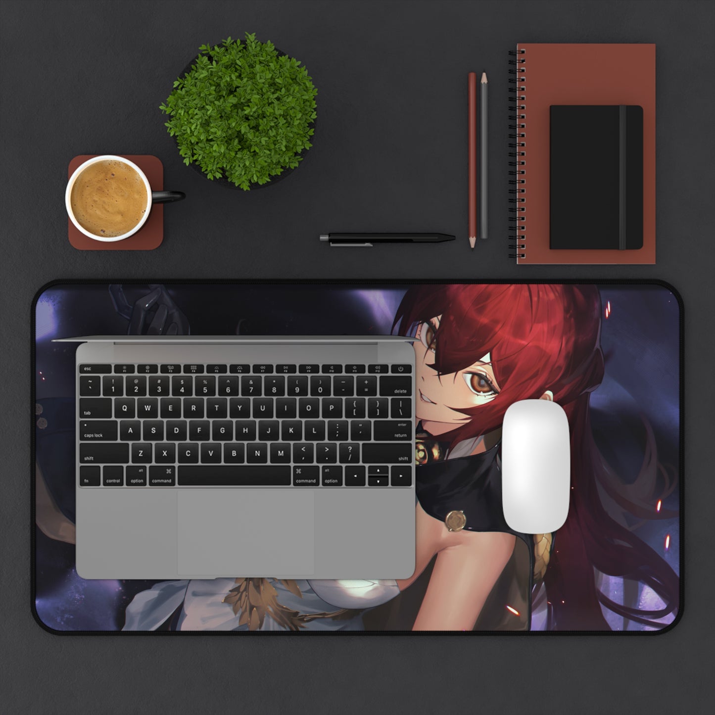 Himeko Boobs Honkai Star Rail Desk Mat - XXL Gaming Mousepad - Nonslip Card Playmat