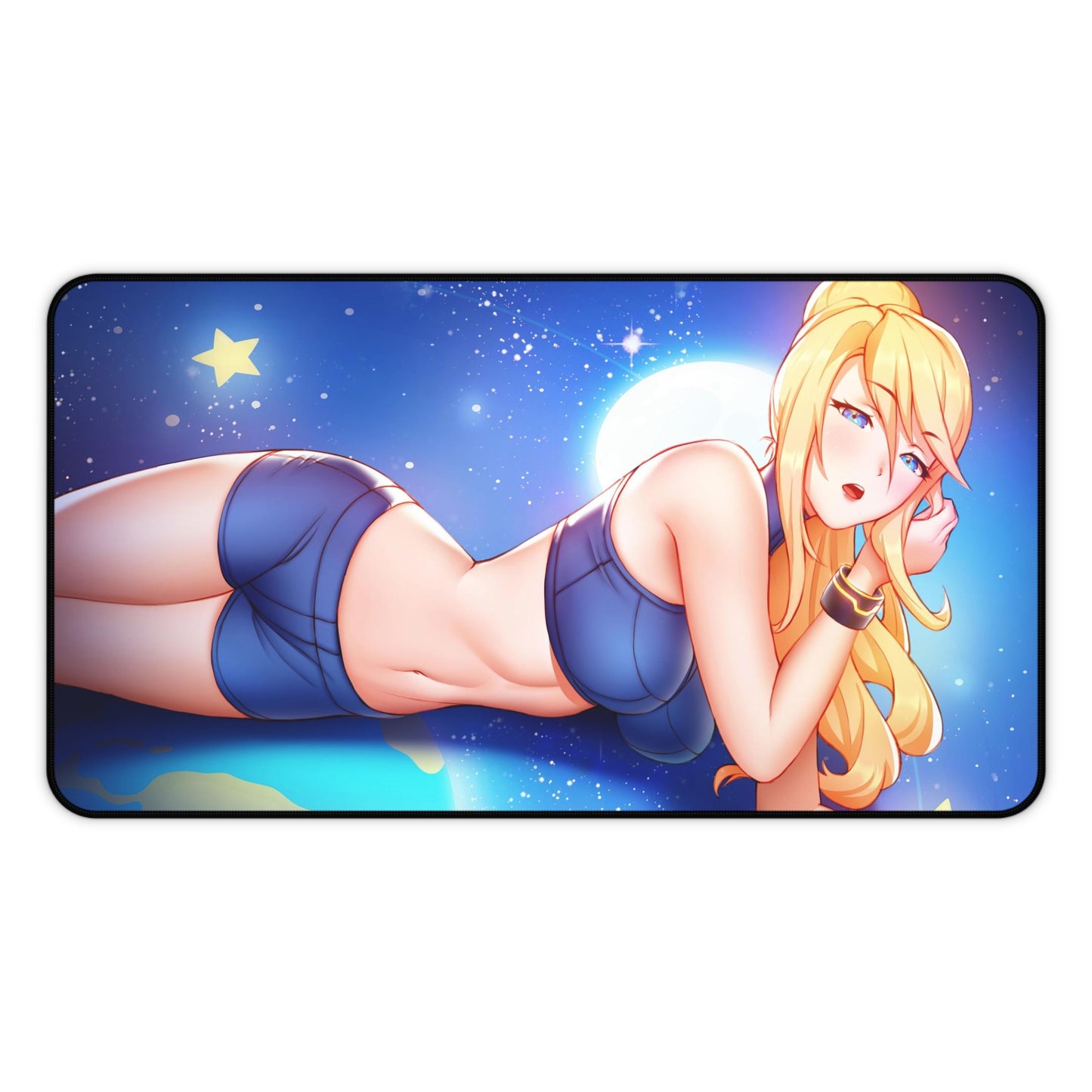 Sexy Waifu Samus Mousepad - Large Super Metroid Ecchi Desk Mat - XL Gaming Mouse Pad - Card Playmat