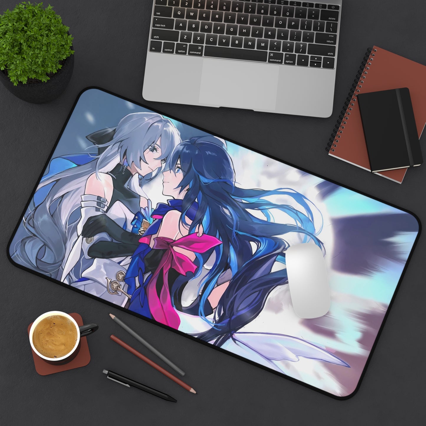 Bronya Rand and Seele Honkai Star Rail Desk Mat - XXL Gaming Mousepad - Nonslip Card Playmat