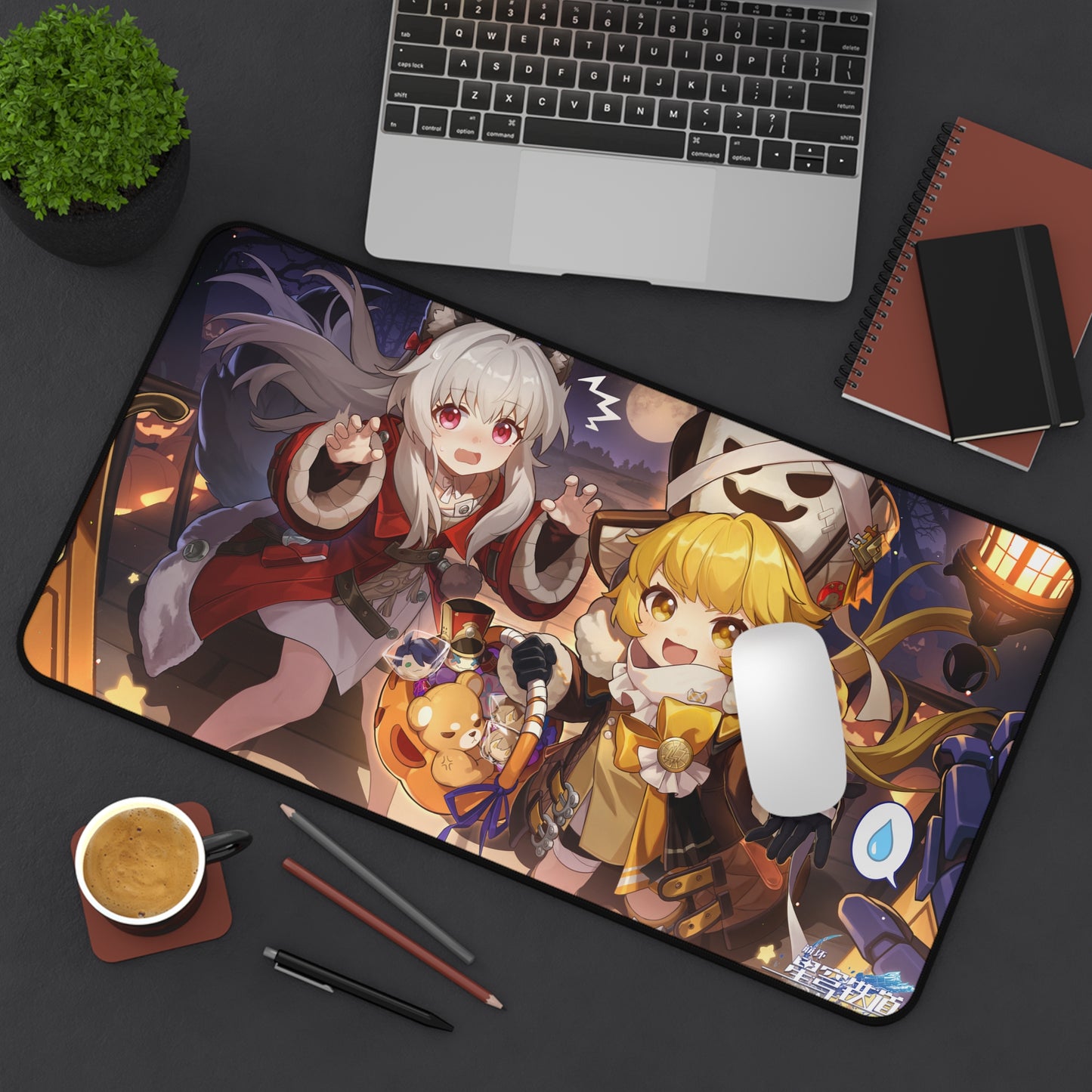 Halloween Trailblazer Clara Pom Pom Honkai Star Rail Desk Mat - XXL Gaming Mousepad - Nonslip Card Playmat