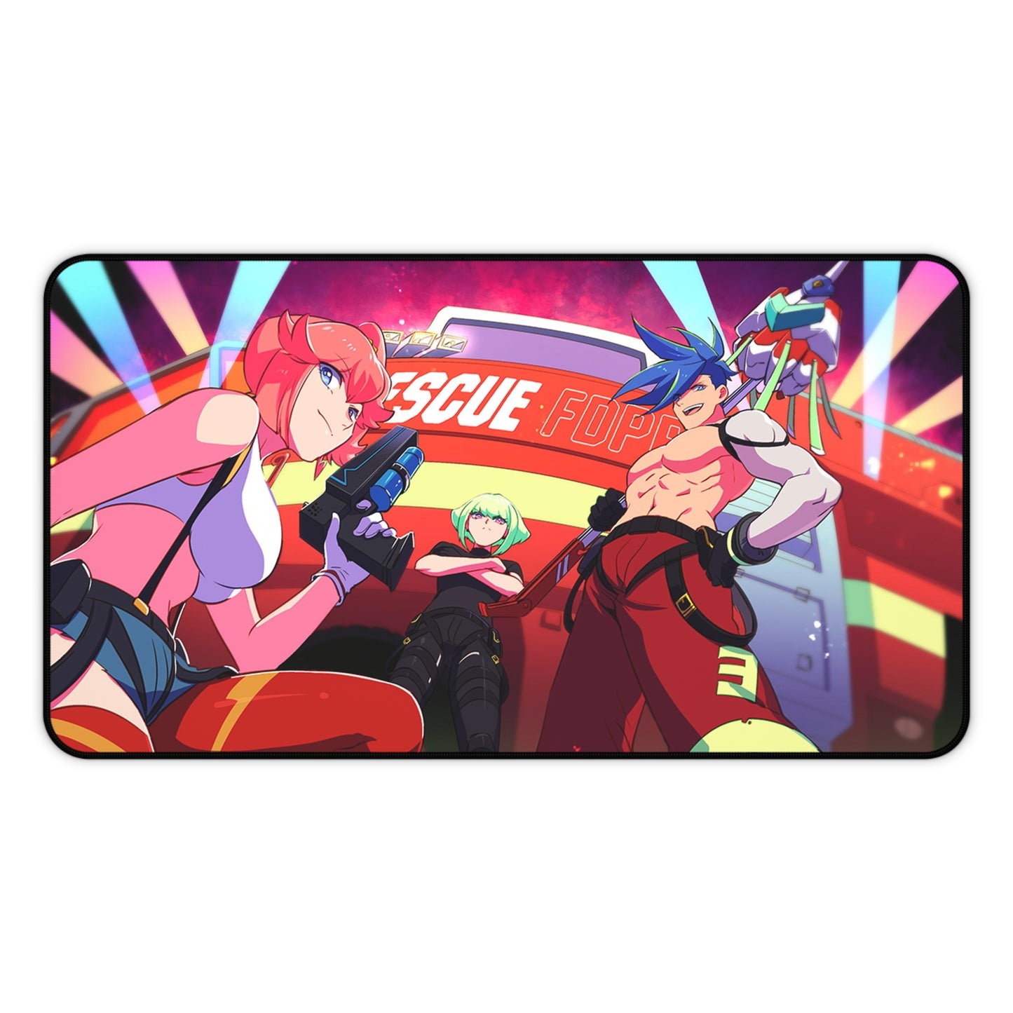 Promare Desk Mat - Promare Anime Mousepad - Non Slip Manga Playmat - Aina Lio and Galo