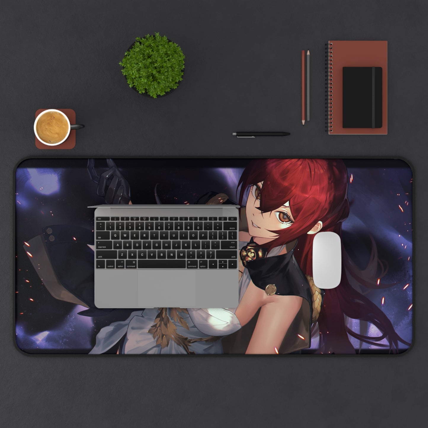 Himeko Boobs Honkai Star Rail Desk Mat - XXL Gaming Mousepad - Nonslip Card Playmat