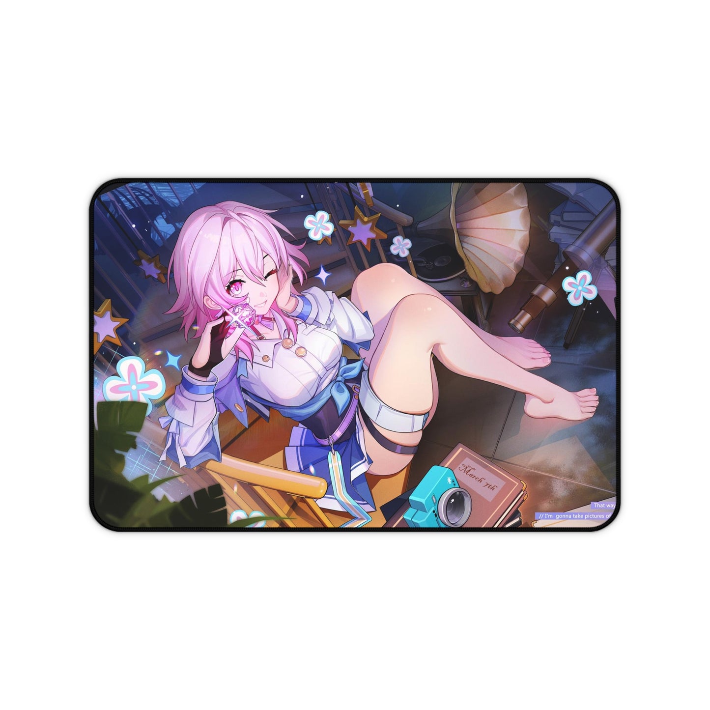 March 7Th Honkai Star Rail Quote Desk Mat - XXL Gaming Mousepad - Nonslip Card Playmat