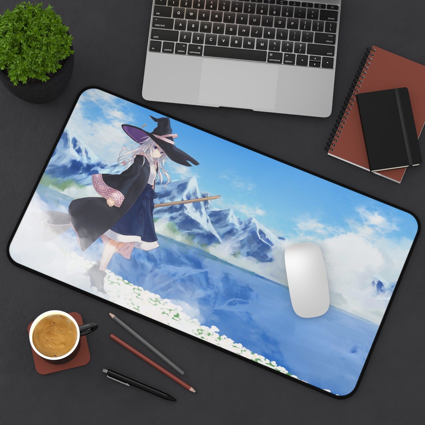 Wandering Witch The Journey of Elaina Desk Mat - XXL Anime Mousepad - Non Slip Gamer Playmat - Kawaii Gift