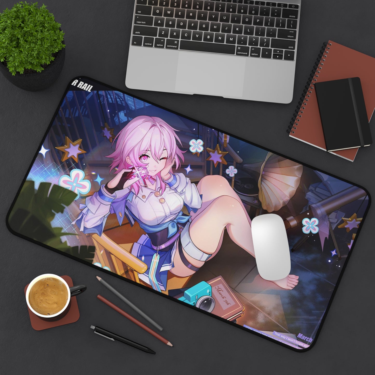 March 7Th Honkai Star Rail Quote Desk Mat - XXL Gaming Mousepad - Nonslip Card Playmat