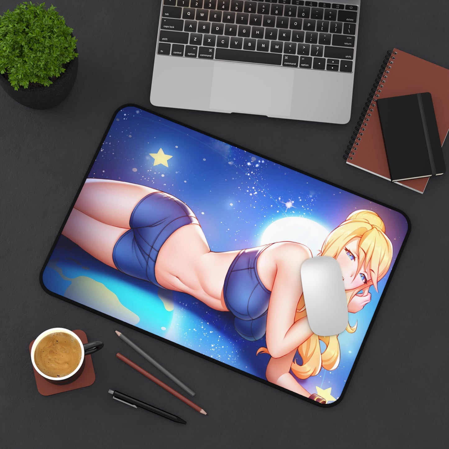 Sexy Waifu Samus Mousepad - Large Super Metroid Ecchi Desk Mat - XL Gaming Mouse Pad - Card Playmat