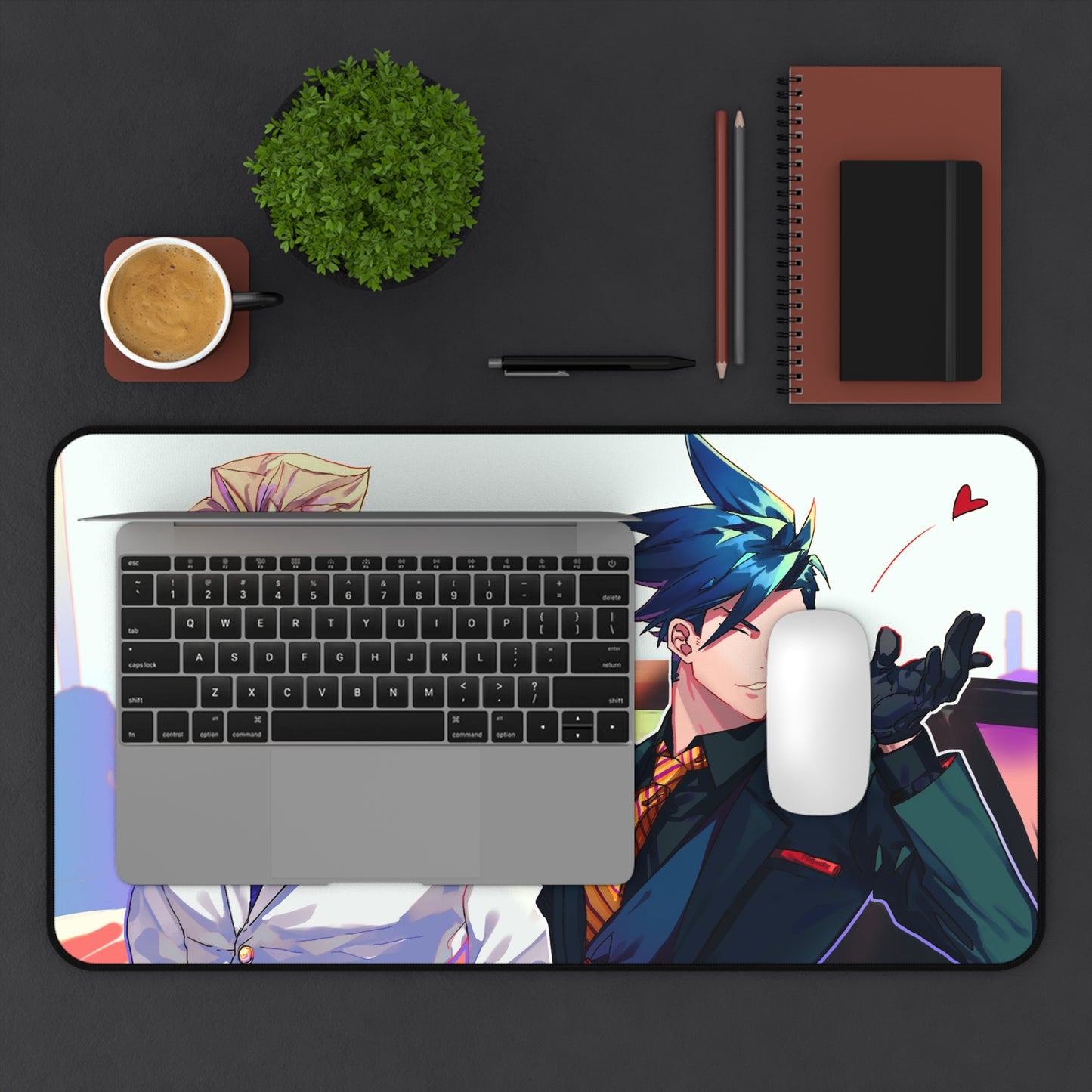 Promare Desk Mat - Kray and Galo Husbandos Anime Mousepad - Non Slip Manga Playmat