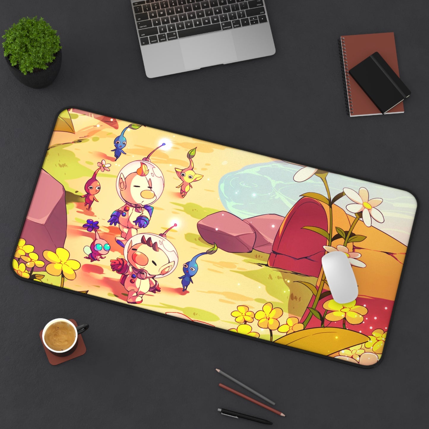 Pikmin Desk Mat - Kawaii XXL Gaming Mousepad - Non Slip Gamer Playmat