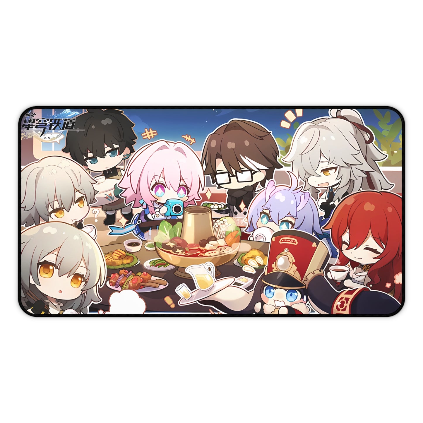 Honkai Star Rail Chibi Cast Desk Mat - XXL Gaming Mousepad - Nonslip Card Playmat