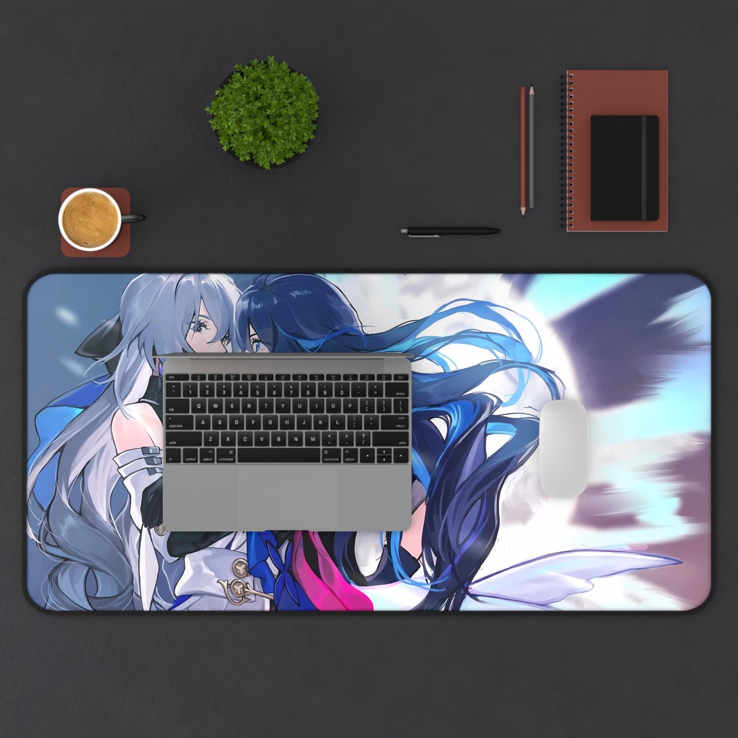 Bronya Rand and Seele Honkai Star Rail Desk Mat - XXL Gaming Mousepad - Nonslip Card Playmat