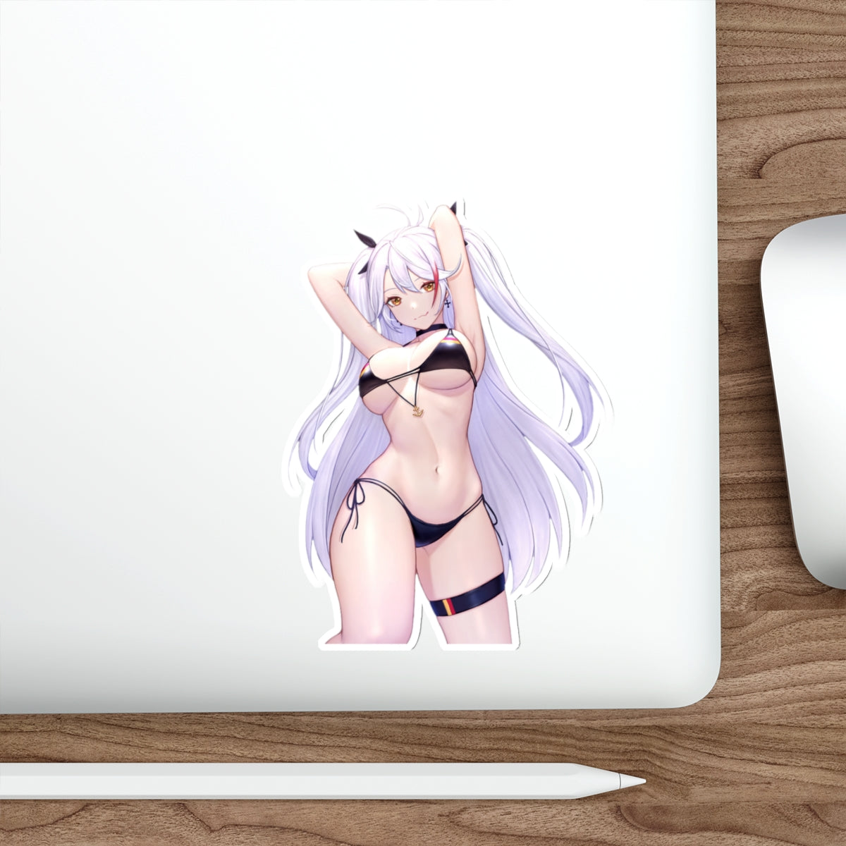 Azur Lane Waterproof Sticker - Sexy Bikini Prinz Eugen Gaming Vinyl Decal - Anime Waifu Car Decal - Laptop Sticker