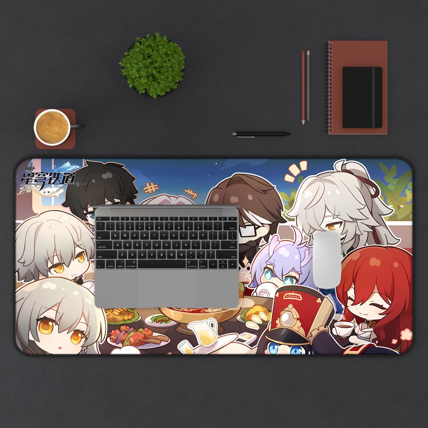 Honkai Star Rail Chibi Cast Desk Mat - XXL Gaming Mousepad - Nonslip Card Playmat