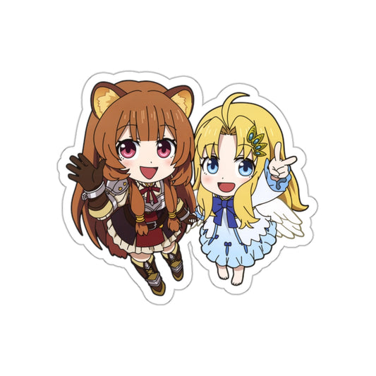 The Rising of the Shield Hero Waterproof Sticker - Chibi Raphtalia and Firo Anime Vinyl Decal - Car Bumper Sticker - Laptop Sticker