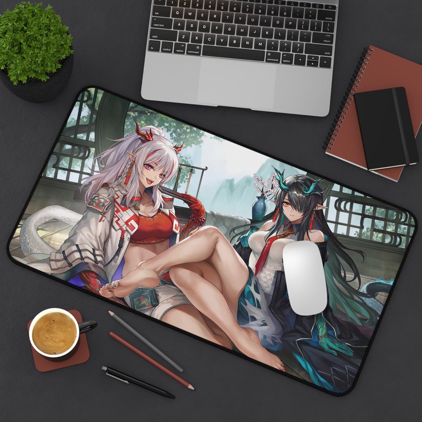 Arknights Ecchi Mousepad - Dust And Nian Large Desk Mat