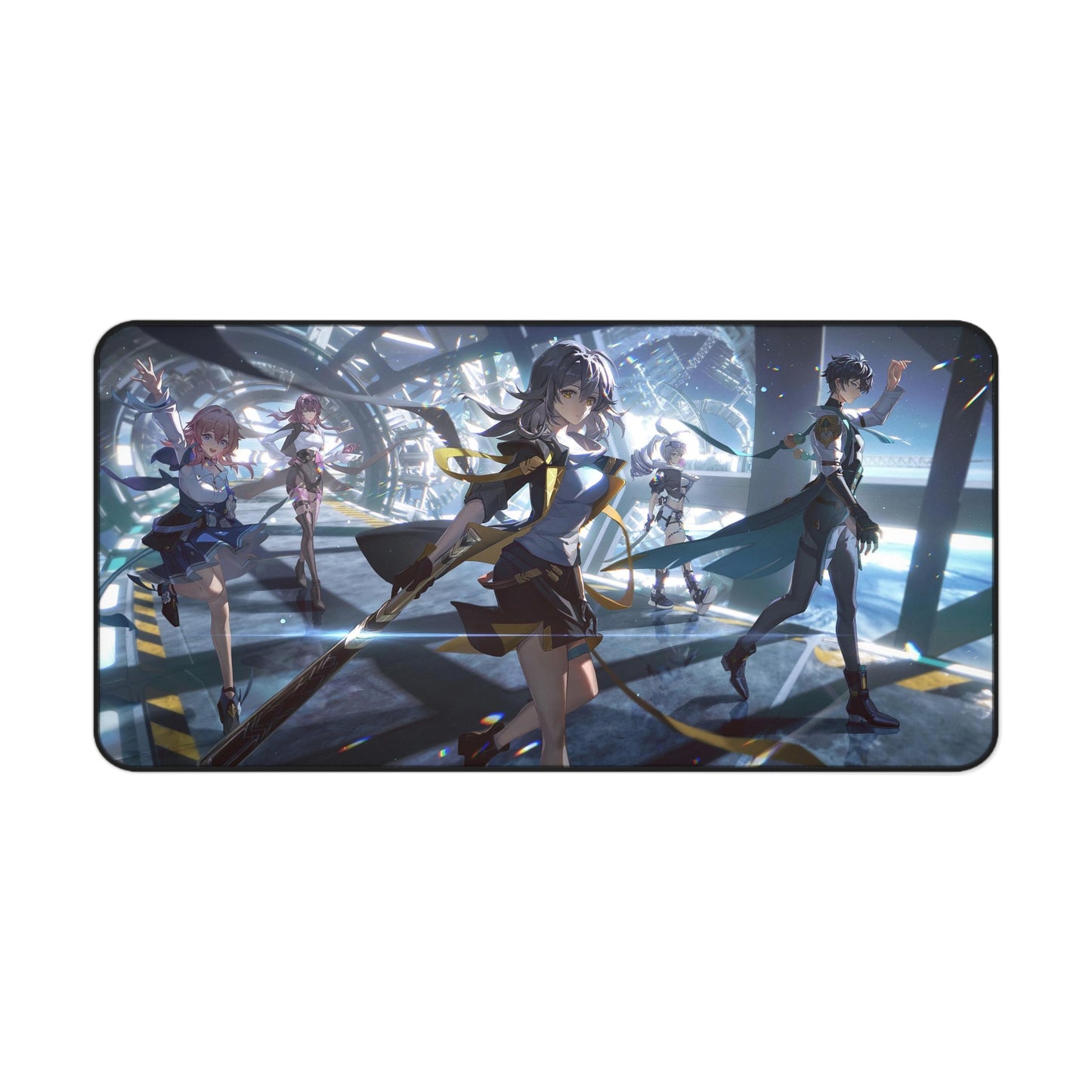 March 7Th Trailblazer Danheng Silver Wolf Honkai Star Rail Desk Mat - XXL Gaming Mousepad - Nonslip Card Playmat