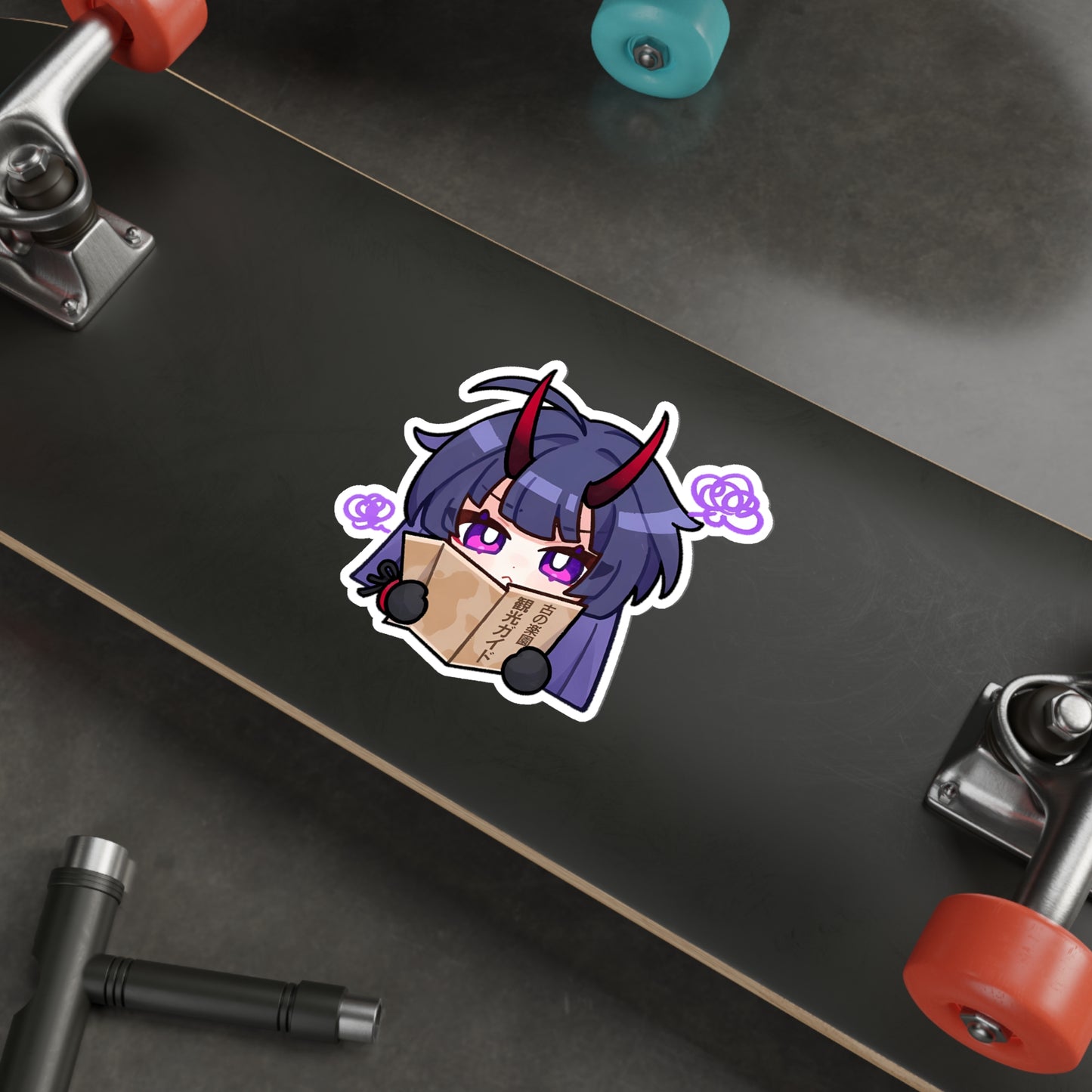 Chibi Raiden Mei Reading Honkai Impact 3rd Waterproof Sticker - Premium Gaming Vinyl Car Decal