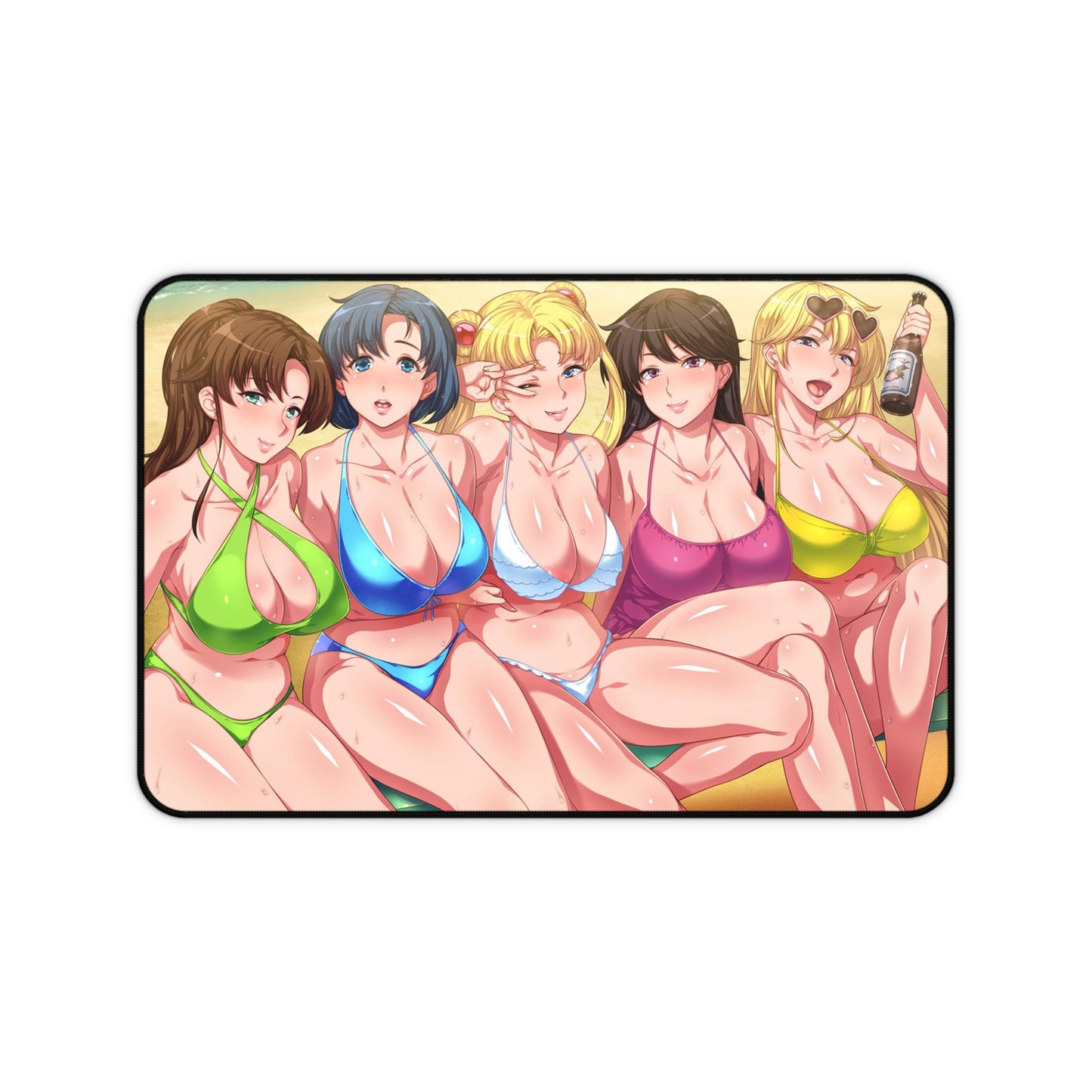 Sailor Moon Desk Mat - Ecchi Bikini Waifus Anime Mousepad - Non Slip Sexy Manga Playmat