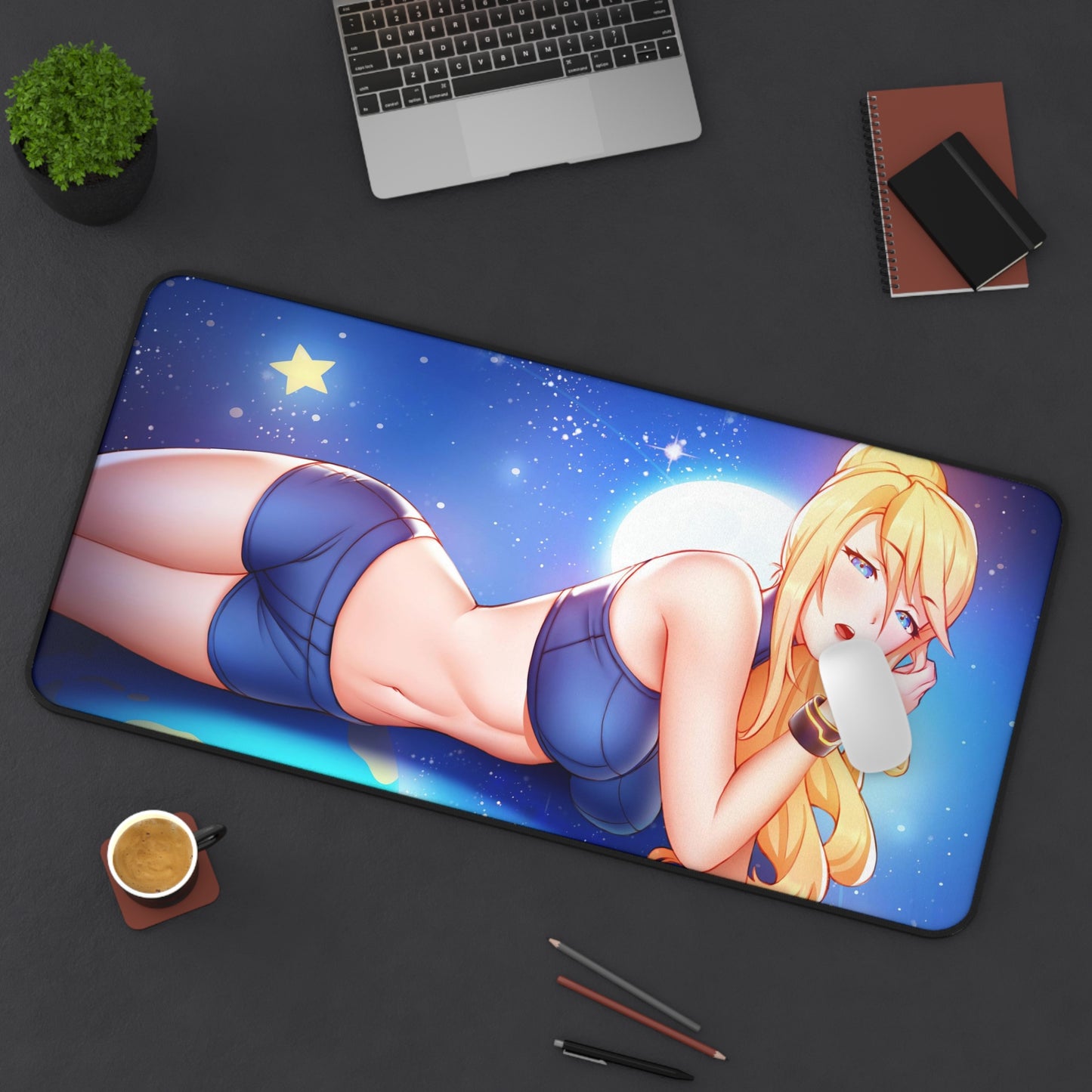 Sexy Waifu Samus Mousepad - Large Super Metroid Ecchi Desk Mat - XL Gaming Mouse Pad - Card Playmat