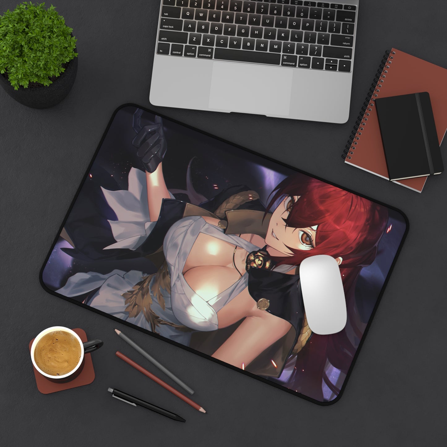 Himeko Boobs Honkai Star Rail Desk Mat - XXL Gaming Mousepad - Nonslip Card Playmat