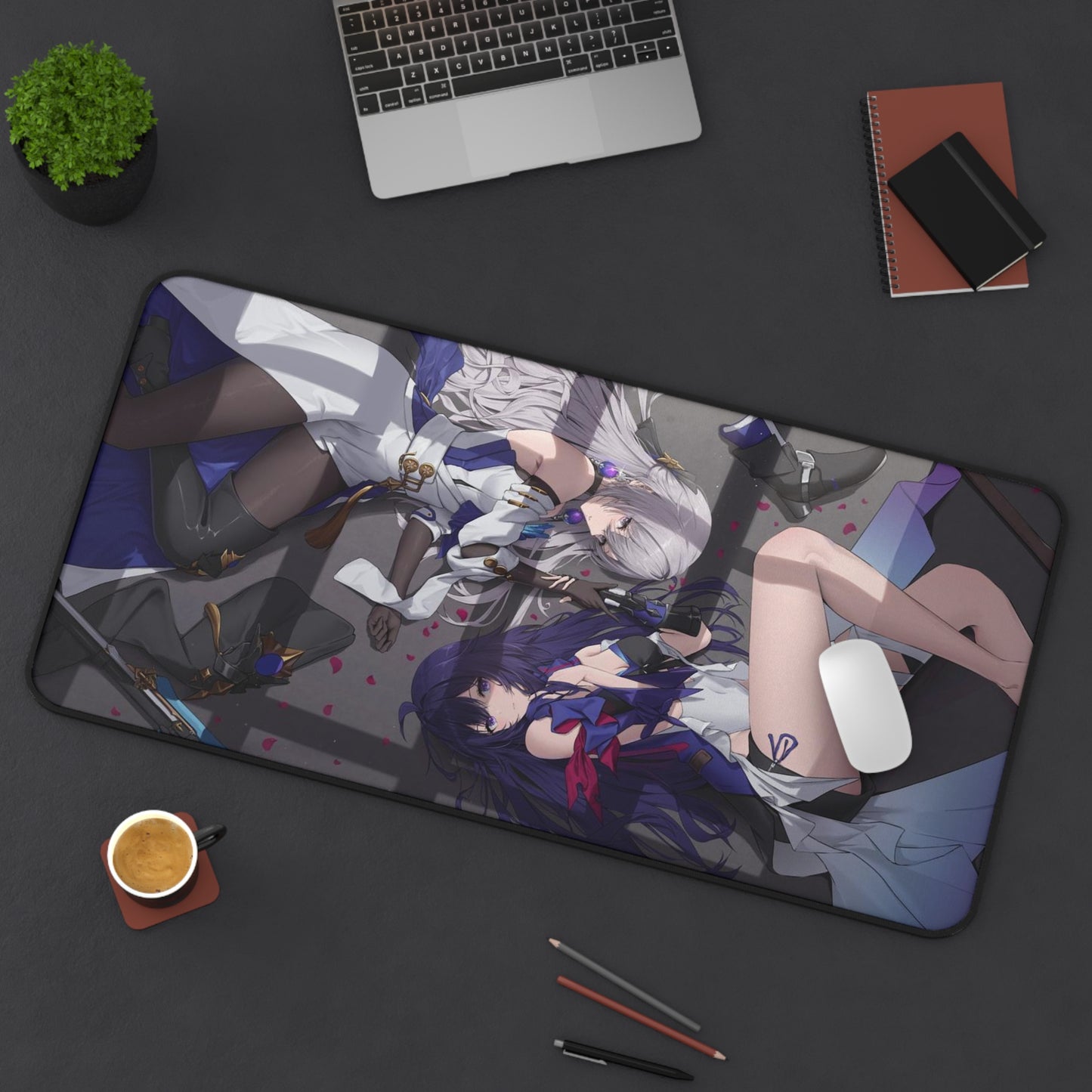 Honkai Star Rail Bronya Rand and Seele Desk Mat - XXL Gaming Mousepad - Nonslip Card Playmat