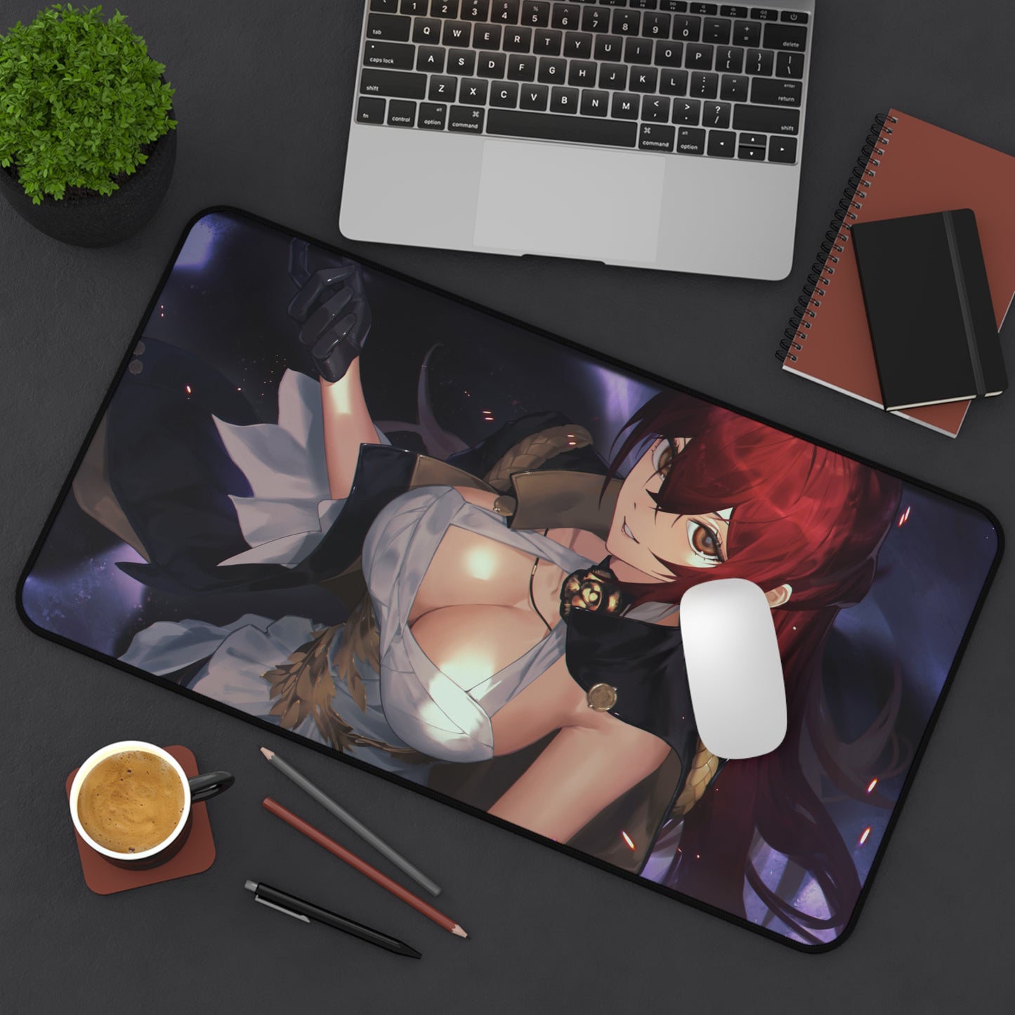 Himeko Boobs Honkai Star Rail Desk Mat - XXL Gaming Mousepad - Nonslip Card Playmat